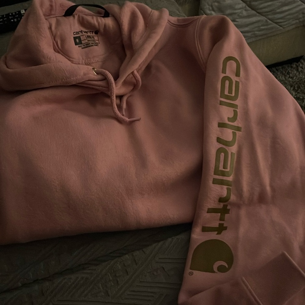 Selling a medium loose fit rose-y pink Carhartt hoodie! Offers welcome :)